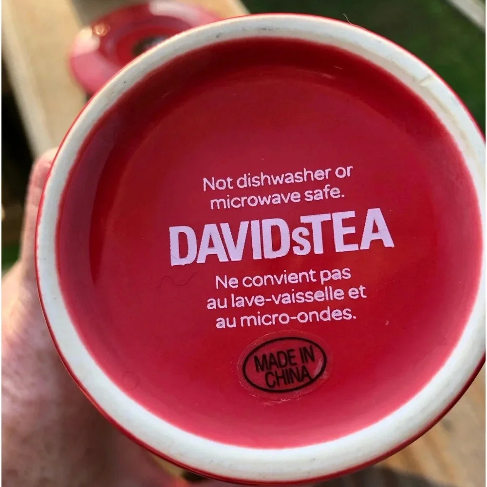 David’s Tea festive Mug with Lid and Diffuser  - Red - Picture 4 of 7